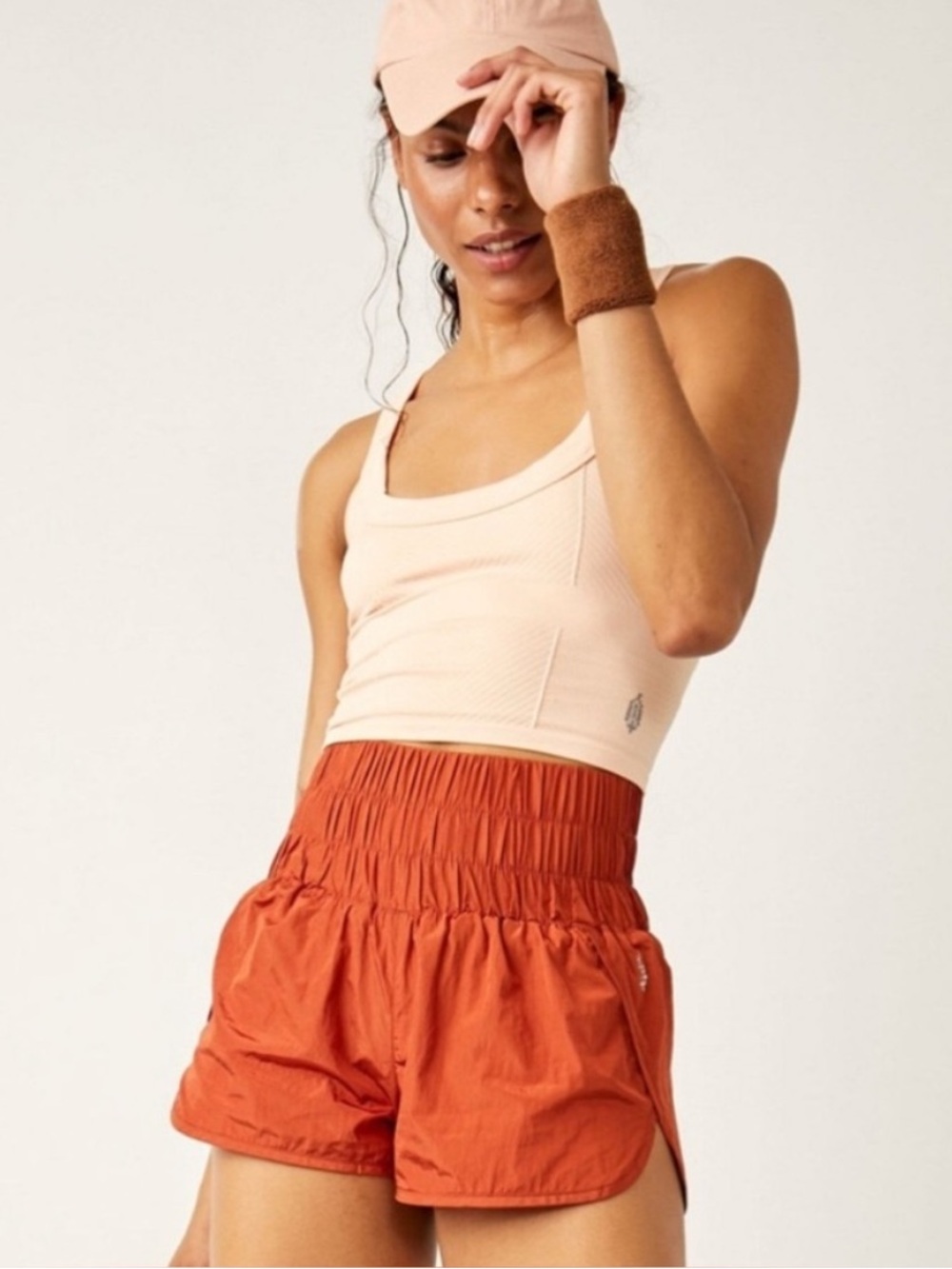 Free People Movement The Way Home Running Shorts Burnt Orange Size Large